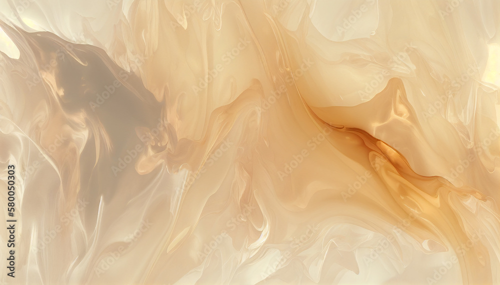 Obraz premium Soft beige marble texture background design. Translucent texture in soft natural colors. Beige, brown fluid painting. 