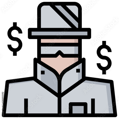 bandit line icon,linear,outline,graphic,illustration