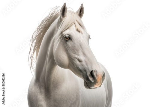 Horse isolated on white  transparent background  PNG  generative ai