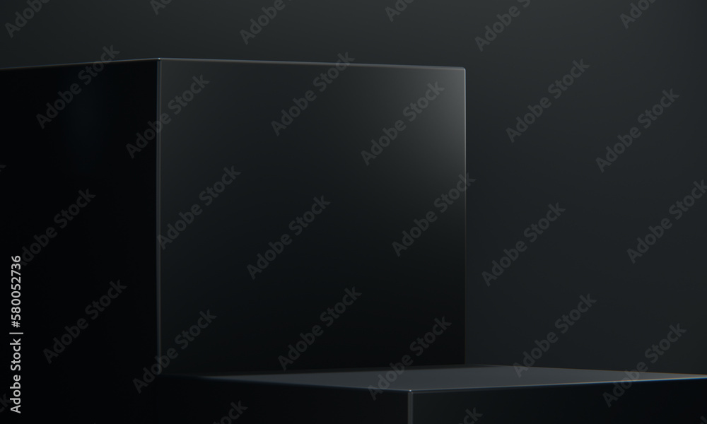 Fashion product background and stand black podium display with blank backdrops. Fashion product background and stand black podium display with blank backdrops.
