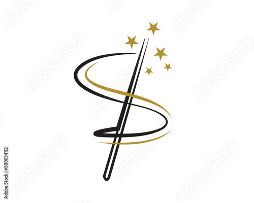 Magic Wand Flared with Stars Illustration visualized with Simple Illustration