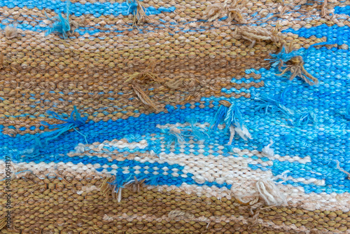 Woven tapestry from natural wool threads