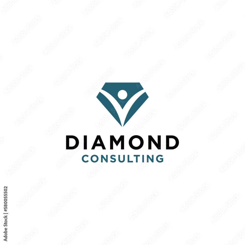 Obraz na plátně Diamond Consulting Logo Simple Modren