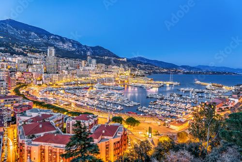 Scenic view of Monaco city lights by night © Horia Merla
