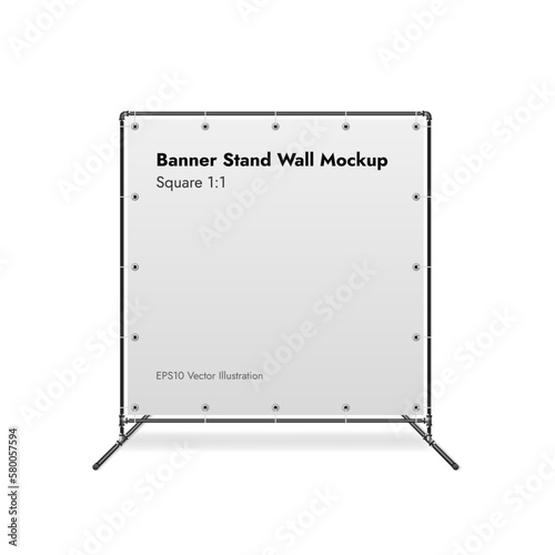 Banner Stand Wall on White Background Vector Illustration.
