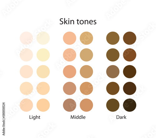 Human skin tones set