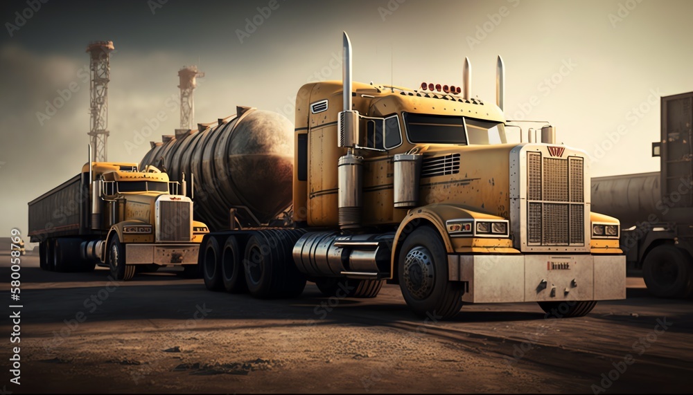 Trucks with cargo