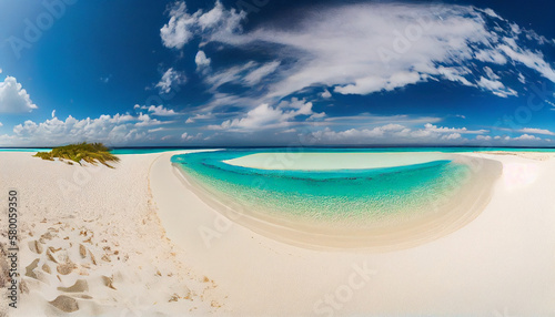 Beautiful sandy beach with_white_sand Ai generated image