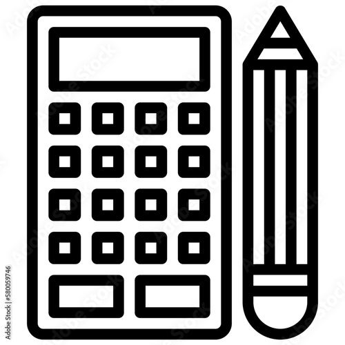 calculator line icon,linear,outline,graphic,illustration