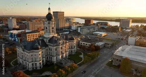 Aerial View Midwestern City Evansville Indiana 4K UHD photo