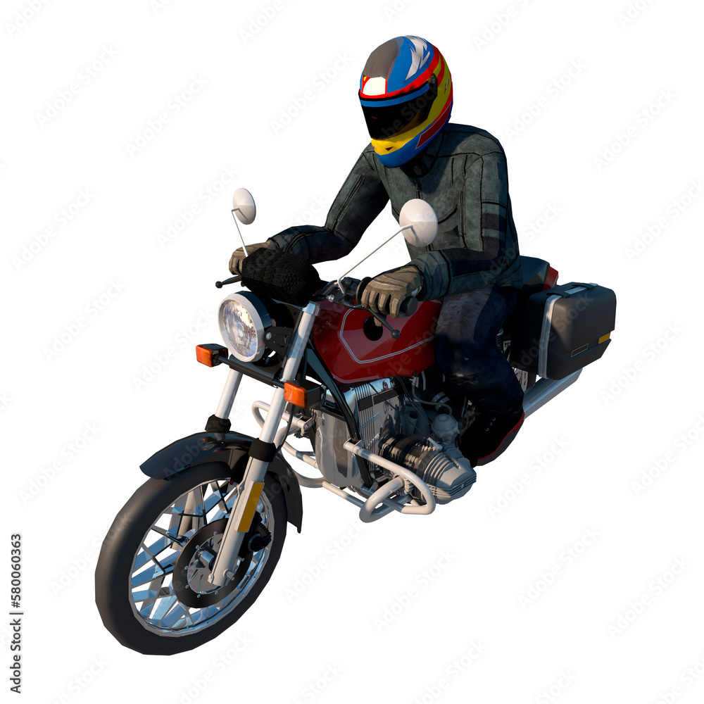City urban motorcycle with driver 1- Perspective view png City urban motorcycle with driver 1- Perspective view png
