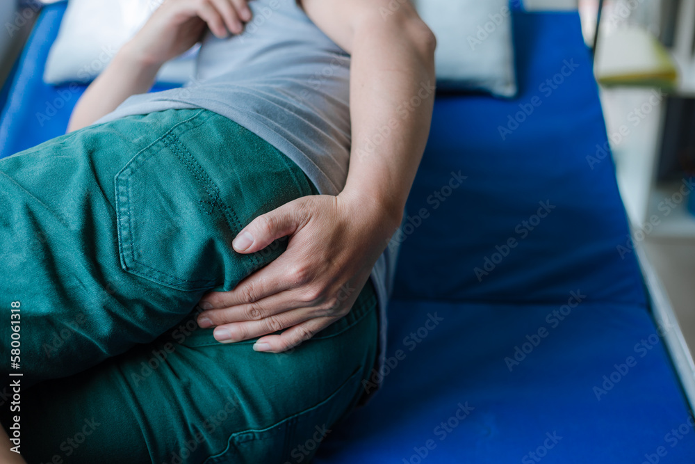 The concept of hemorrhoids in a man. The concept of hemorrhoids in a man.