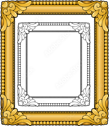 gilded frame style border design with black outline version extra