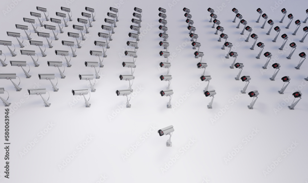 3d illustration.CCTV security cameras on the wall. Safety, surveillance and protection concept. 3d illustration.CCTV security cameras on the wall. Safety, surveillance and protection concept.