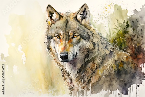 Wallpaper Mural Watercolor of a lion with a crown. Powerful animal. Generative AI Torontodigital.ca