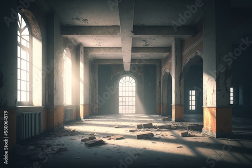 Old abandoned building  generative ai