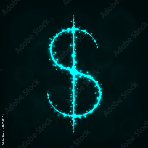 Dollar sign silhouette of lights