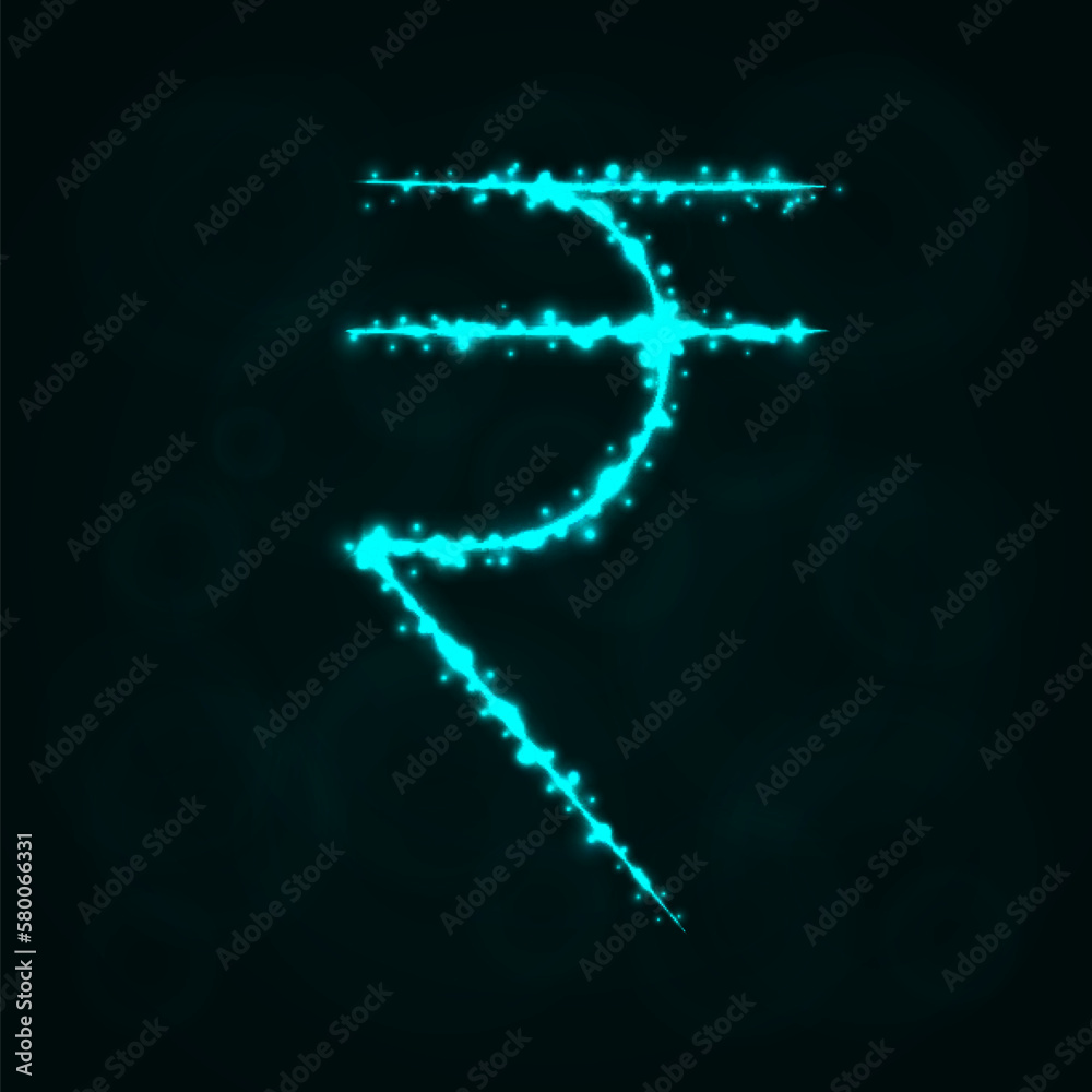 Obraz premium Rupee Sign silhouette of lights