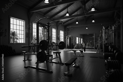 Gym, fitness equipment photo