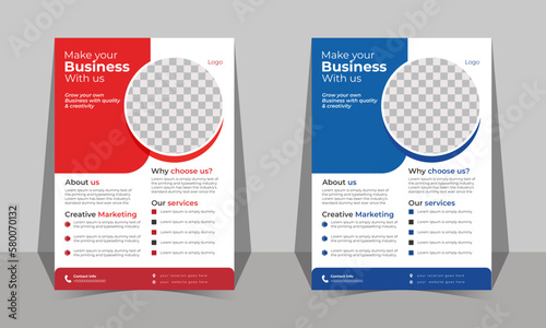 Creative, modern business and marketing flyer template design for company, office or personal