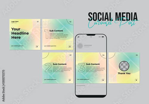 Social Media Carousel Post Template, Instagram Carousel Post Design, Editable Carousel Post Set