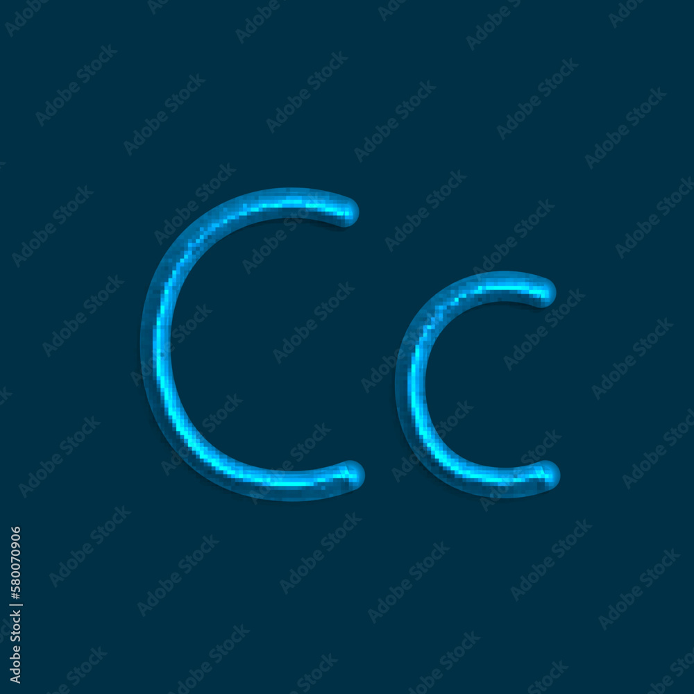 Naklejka premium Alphabet letters of lights