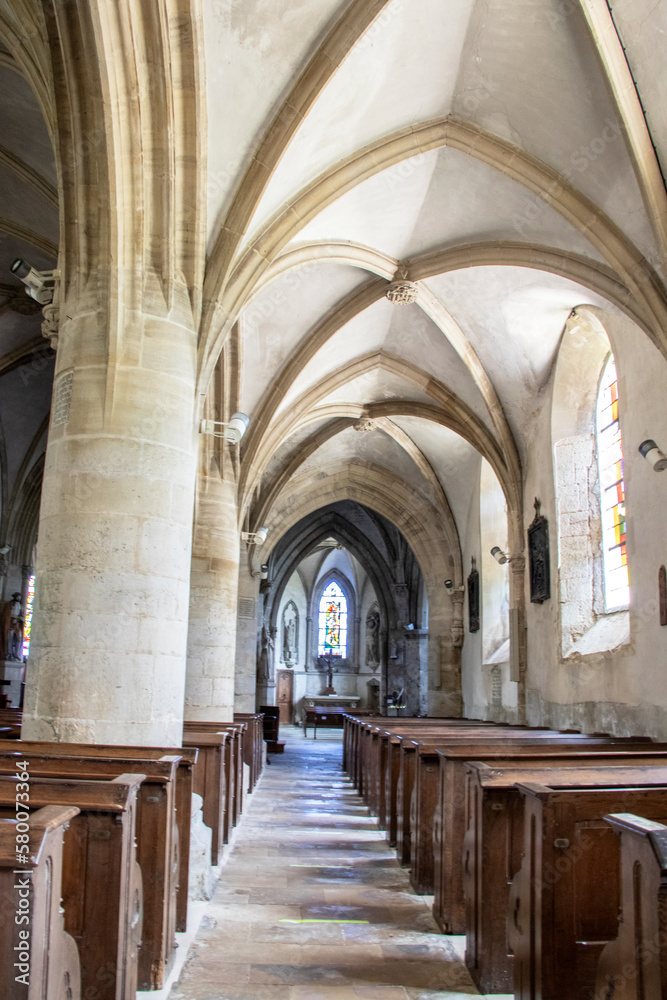 Saint-Sauveur-le-Vicomte. Intérieur de l'église Saint-Jean-Baptiste. Manche. Normandie
