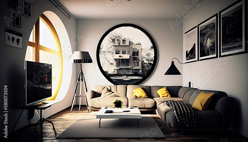 modern living room, generative ai