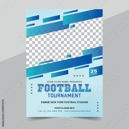 Soccer sports flyer template and football championship tournament poster layout design