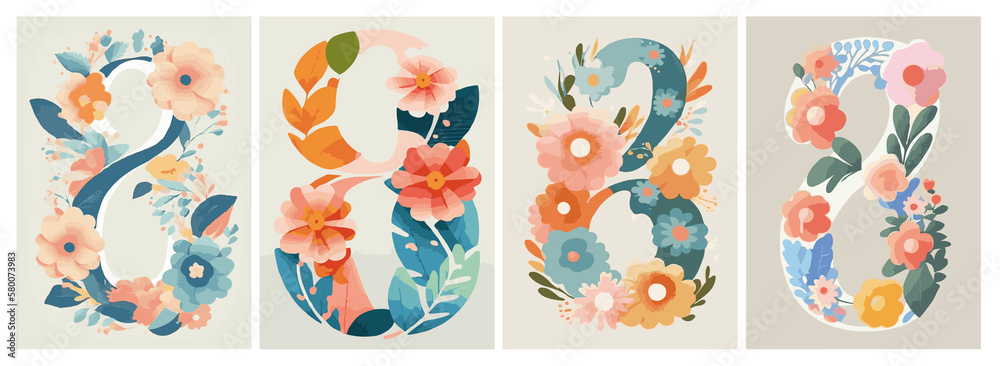 Set of backgrounds for the text Spring Festival cherry blossom, frame of stylized flowers. Set of backgrounds for women's day March 8. Set of backgrounds for the text Spring Festival cherry blossom, frame of stylized flowers. Set of backgrounds for women's day March 8.