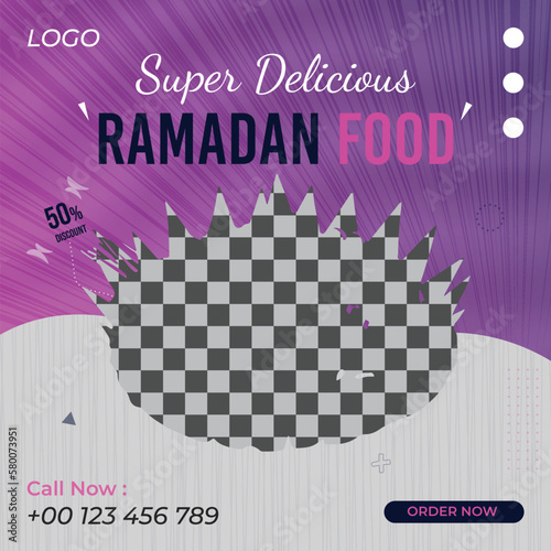  Vector ramadan special offer restaurant food menu business marketing social media post or web banner template design with abstract background, logo and icon. 