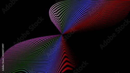 video of distorted lines on black background