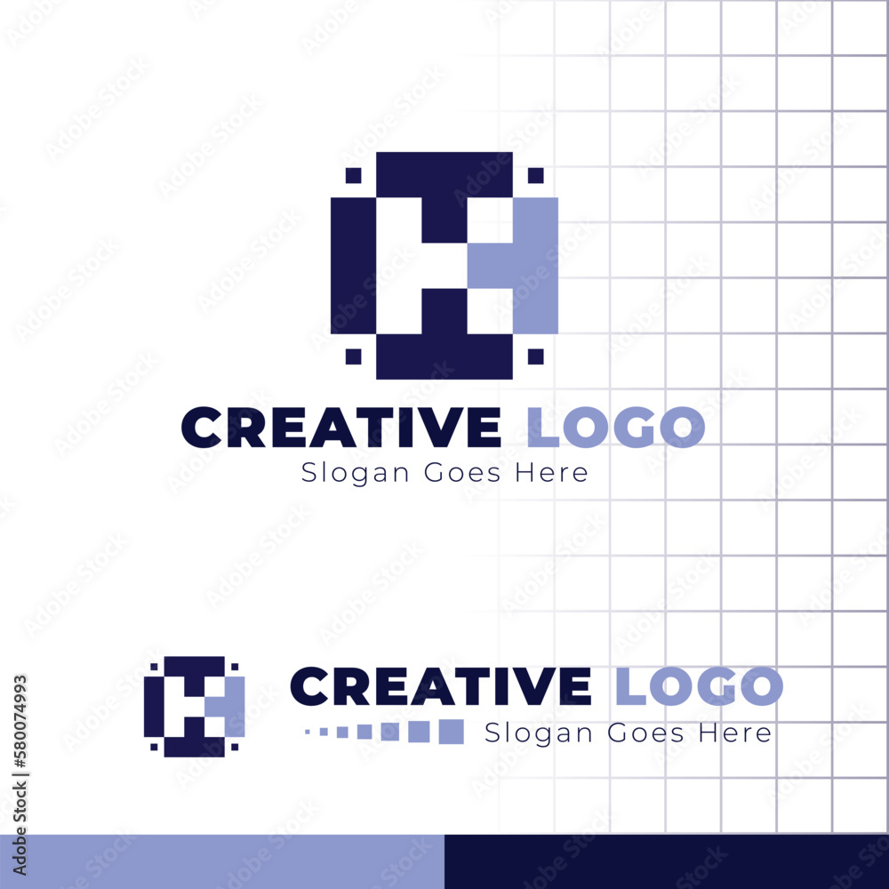 Obraz premium Letter K pixel logo