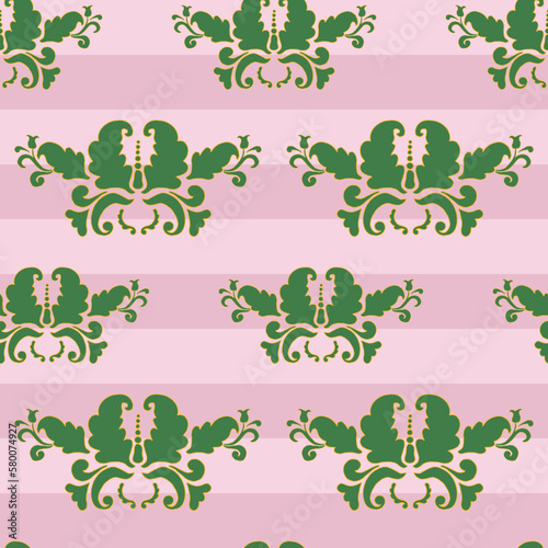 DAMASK FLORAL SEAMLESS PATTERN ALL OVER PRINT VECTOR