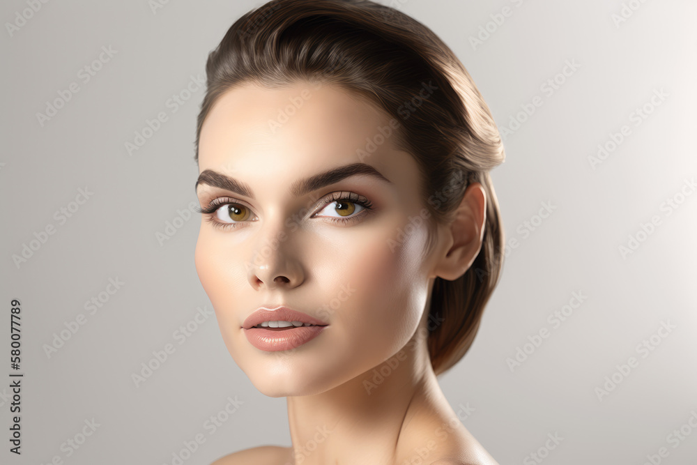 Naklejka premium Beautiful woman face , Generative Ai