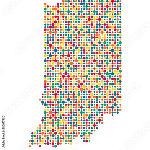 Indiana Silhouette Pixelated pattern map illustration