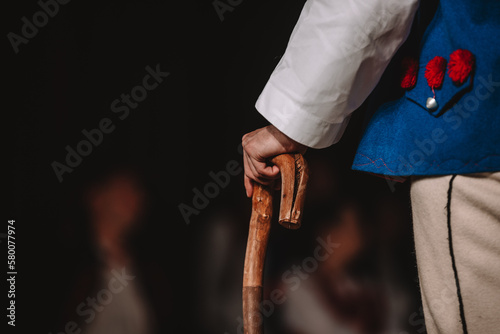 Obraz na płótnie person with a cane