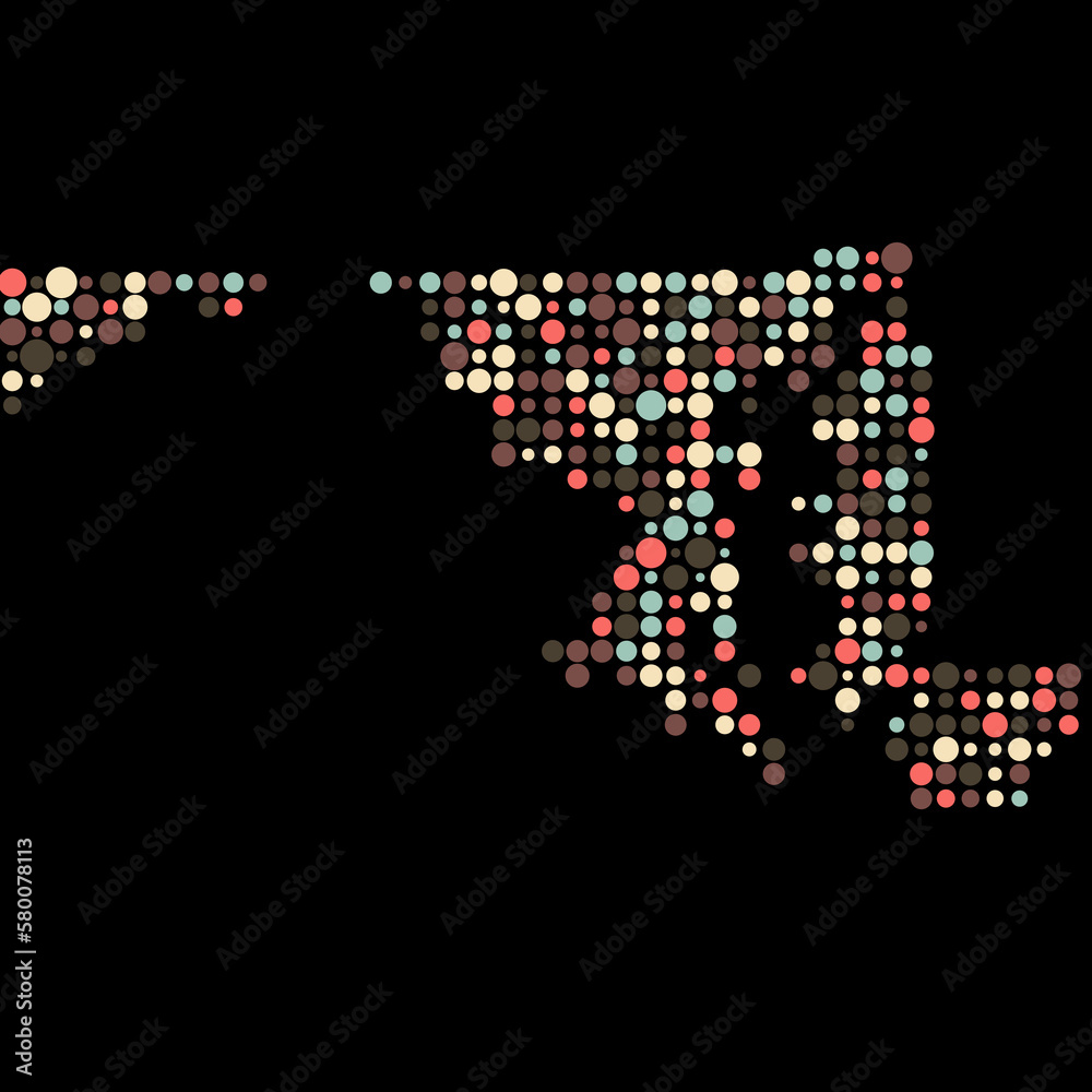 Maryland Silhouette Pixelated pattern map illustration Maryland Silhouette Pixelated pattern map illustration