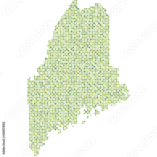 Maine Silhouette Pixelated pattern map illustration