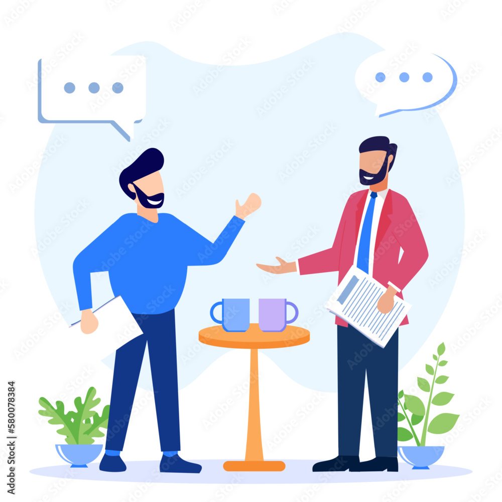 Illustration vector graphic cartoon character of discussions