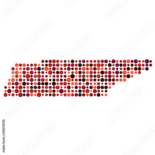 Tennessee Silhouette Pixelated pattern map illustration
