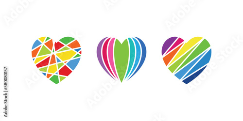 love logo with colorful vector on white background for, love,gift,romantic