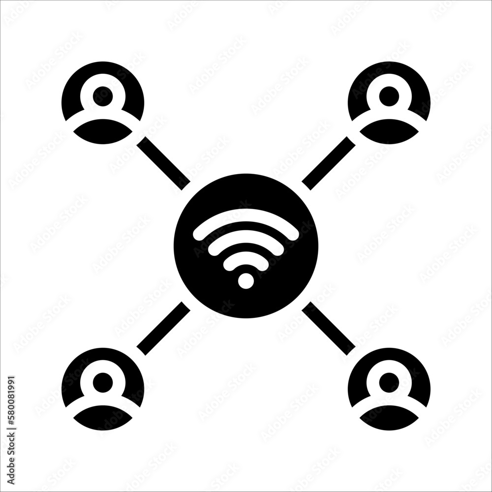 user wifi connect vector icon, vector illustration on white background