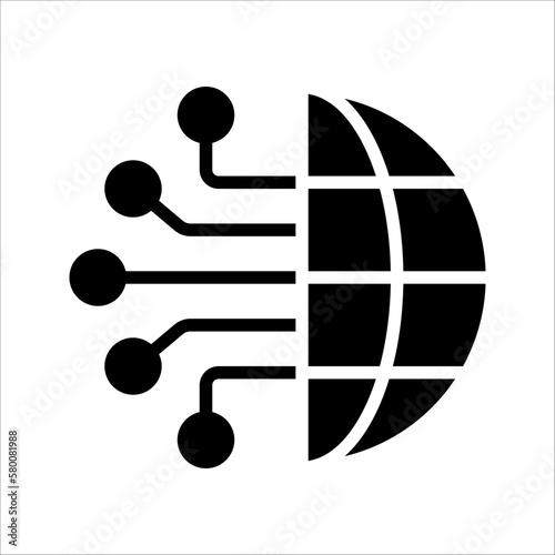 Digital technology, social network, global connect, vector illustration on white background