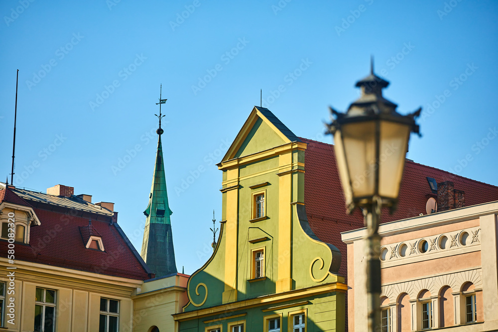Colorful houses on Rynok Square in Wroclaw. Landscape of Wroclaw.