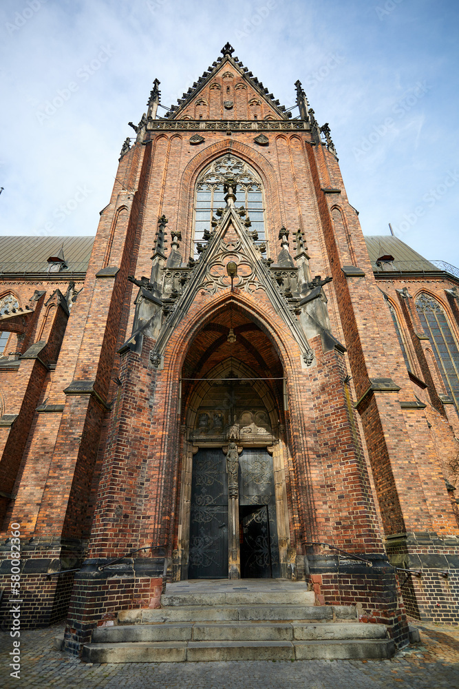 Catholic Church Wroclaw Poland. Close-up.