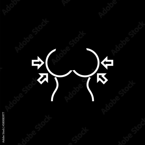 Breast augmentation line icon 