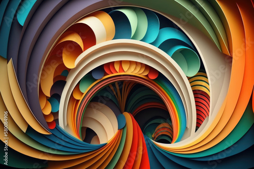 Wallpaper Mural abstract background consisting of colorful arcs. Illustration AI Generative Torontodigital.ca
