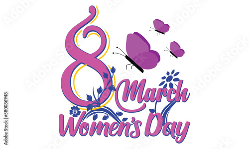 8 march women’s day-Women's Day T-shirt Design. Hand drawn lettering women day SVG tshirt design. Hand drawn typography design. Spring Mother's day holiday vector illustration for logo, label, print,