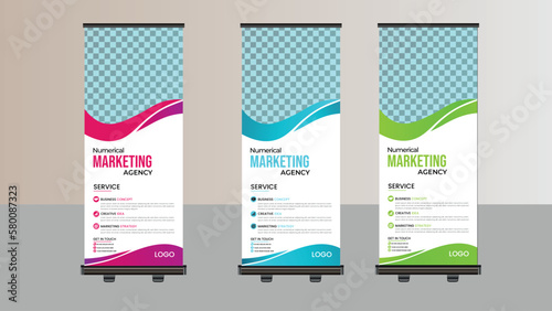 Modern Rollup Banner Design Template, Corporate Business, Easy to Customize and Vector Zip file, Your Business Growing Up, Your Company Identity.